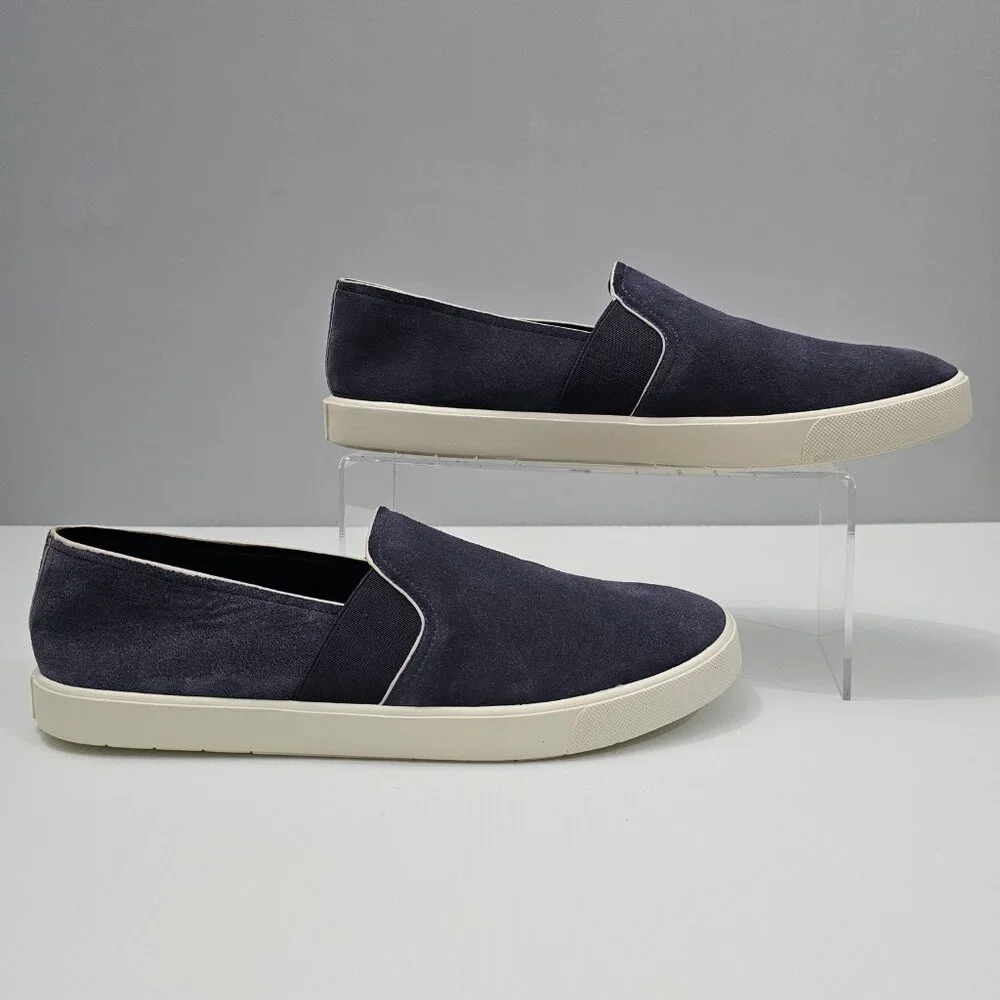 Vince Blair Loafer Sneaker Womens 10 Blue Ink Suede Slip On Casual Designer NEW - Picture 3 of 14